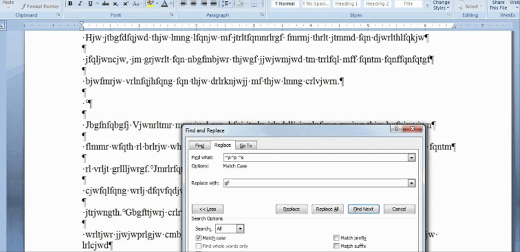remove formatting marks in word 2010